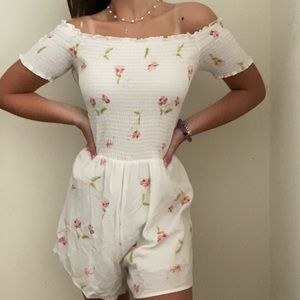 Cute white and floral romper